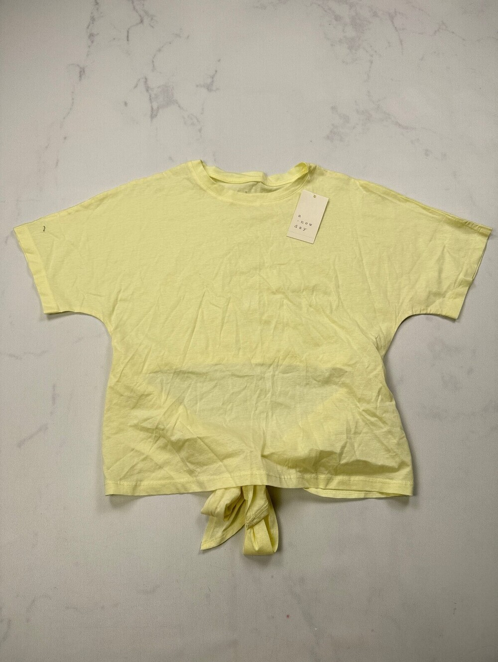 A New Day Yellow T Shirt Pastel 90s VTG Minimalist - Womens X-Small
